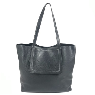 エルメス HERMES カバセリエ46 カバセリエ 46 ステッチ カバン トートバッグ 肩掛け ショルダーバッグ レザー ブラック