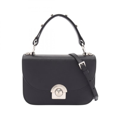 プラダ PRADA SAFFIANO LUX 2WAY ハンドバッグ バッグ サフィアーノレザー レディース ブラック系 【中古】