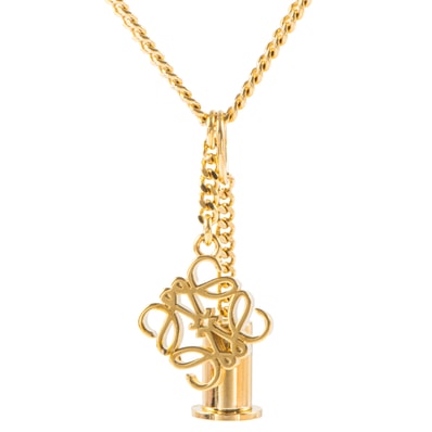 LOEWE ロエベ パーソナライゼーション ペンダント N691420X02 ネックレス 真鍮 ゴールド【中古】