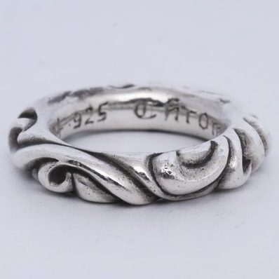 Chrome Hearts Scroll Band Ring "Silver"