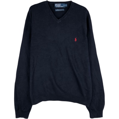 古着 ラルフローレン Ralph Lauren POLO by Ralph Lauren Vネック ピマコットンニットセーター メンズL相当/eaa645891