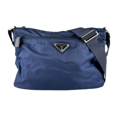 プラダ PRADA ショルダーバッグ ナイロン ネイビー ユニセックス【中古】 z9759
