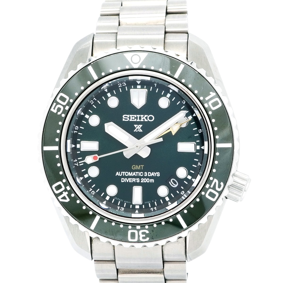 【6wkc0154】セイコー プロスペックス ダイバースキューバ GMT SBEJ009/6R54-00D0 グリーン文字盤【中古】腕時計 メンズ
