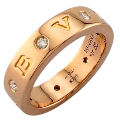 ブルガリ ローマンソルベ リング 指輪 12号 18金 K18ピンクゴールド ダイヤモンド レディース BVLGARI 中古