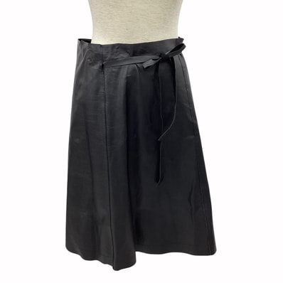 COMME des GARCONS コムデギャルソン 巻きスカート SIZE M レザー 牛革 TC-S040 ブラック