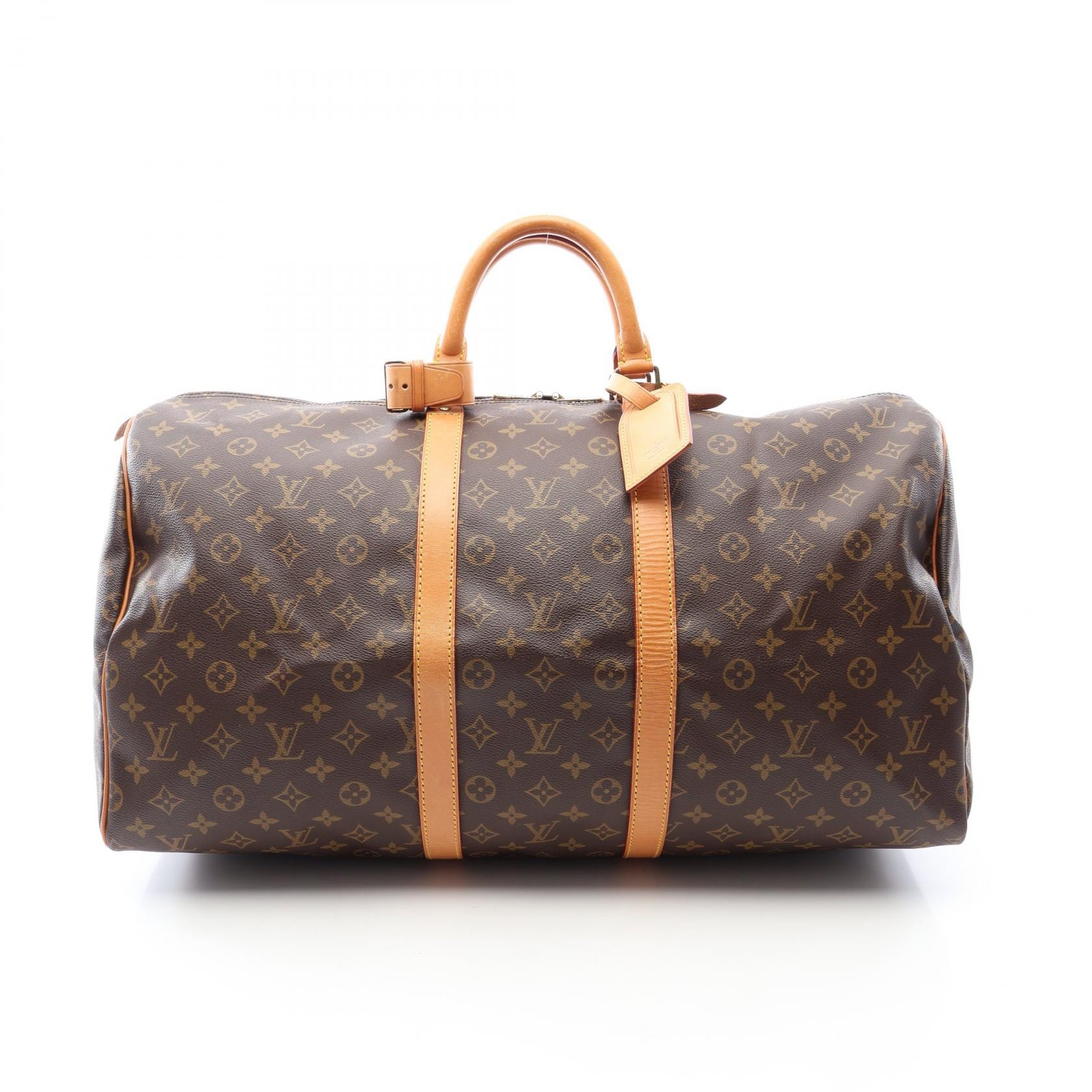 ルイ・ヴィトン LOUIS VUITTON キーポル55 ボストンバッグ バッグ PVCコーティングキャンバス レザー モノグラム メンズ レディース ブラウン系 M41424 【中古】