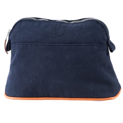 HERMES エルメス ボリードポーチ20 トラベルポーチ コスメポーチ ネイビー【中古】