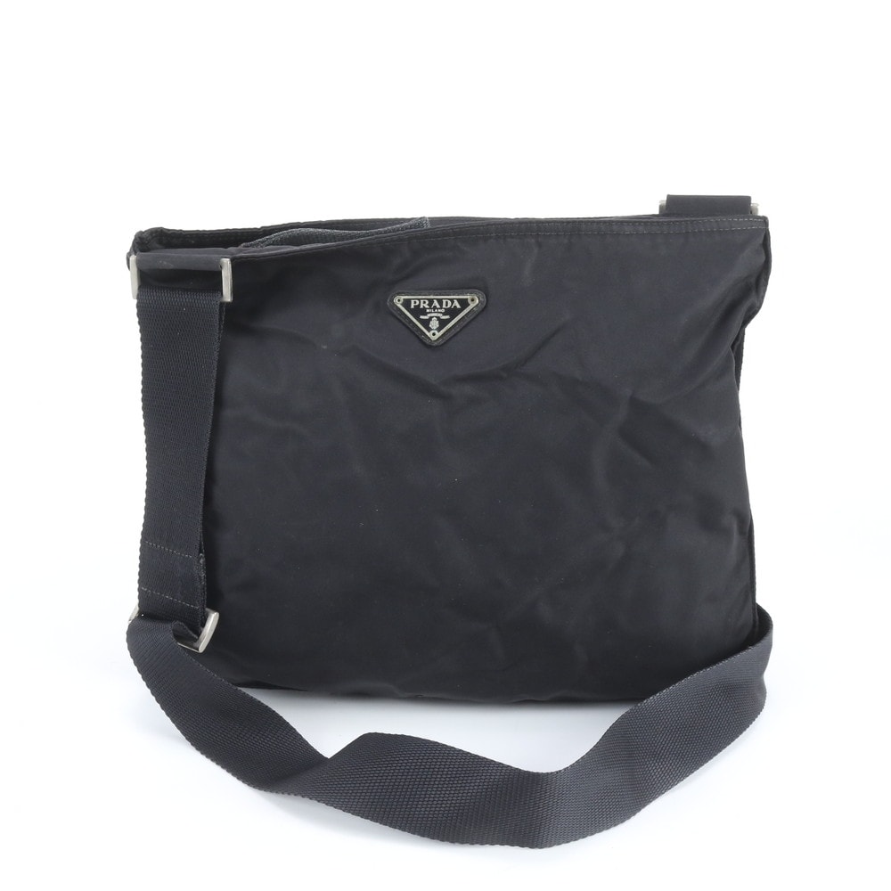 ■美品 プラダ テスート ナイロントライアングルロゴショルダーバッグ