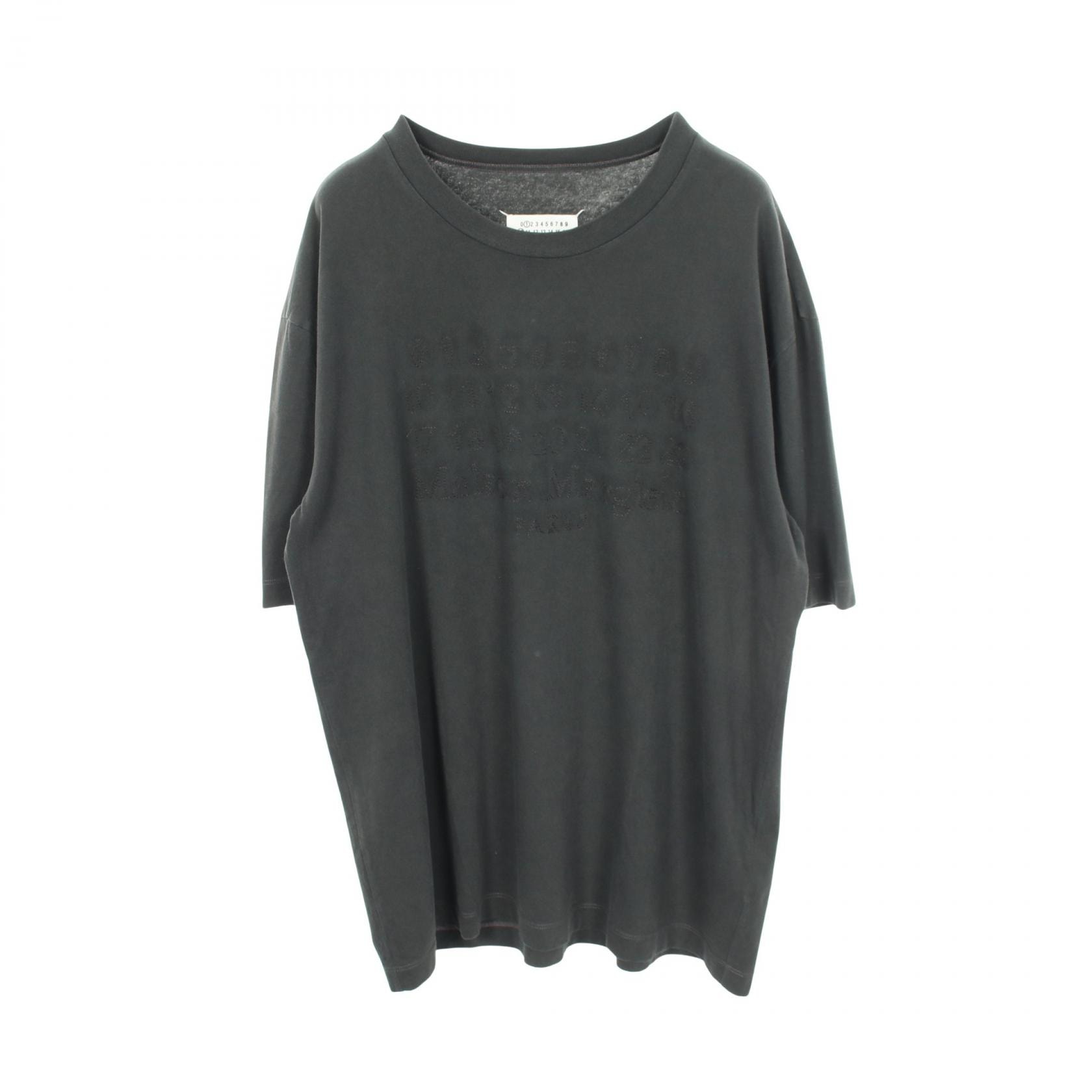 メゾン マルジェラ Maison Margiela ロゴ刺繍 半袖Tシャツ 衣料品 トップス コットン メンズ グレー系 【中古】