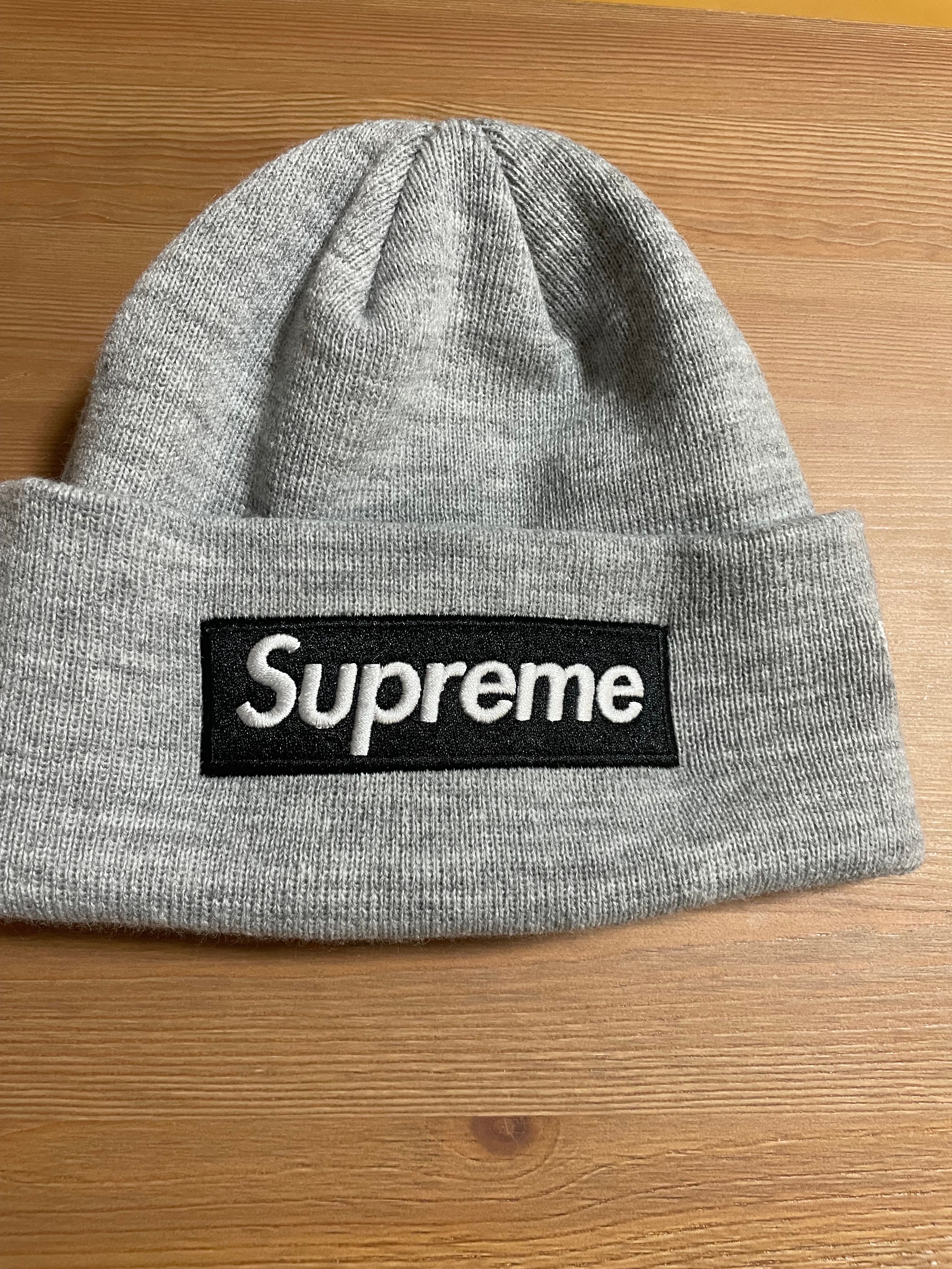 Supreme New Era Box Logo Beanie "Heather Grey"