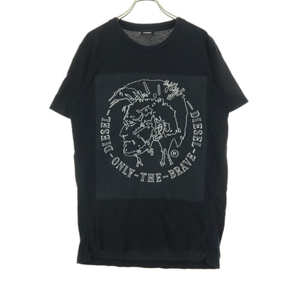 DIESEL ディーゼル 刺繍 半袖 Tシャツ XS ブラック