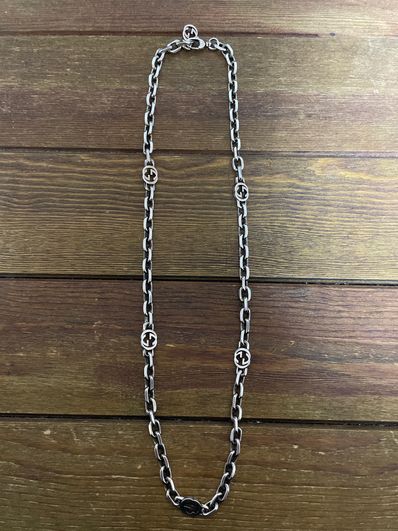 GUCCI Silver Necklace With Interlocking G