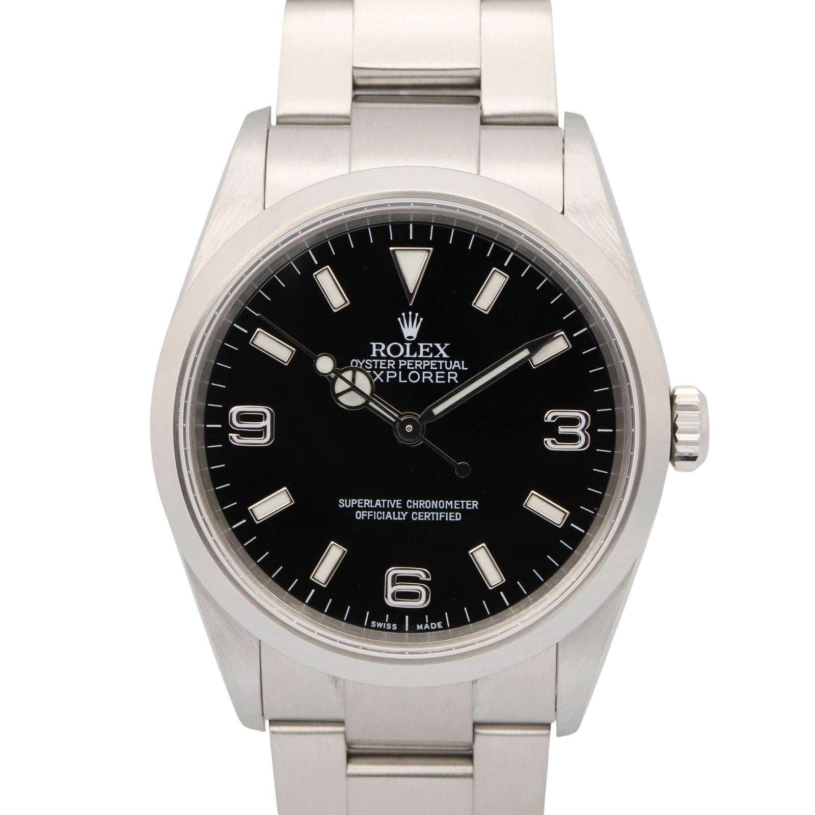 ロレックス ROLEX エクスプローラーI K番 腕時計 時計 ステンレススチール メンズ ブラック系 114270 【中古】