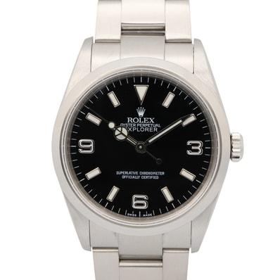 ロレックス ROLEX エクスプローラーI K番 腕時計 時計 ステンレススチール メンズ ブラック系 114270 【中古】