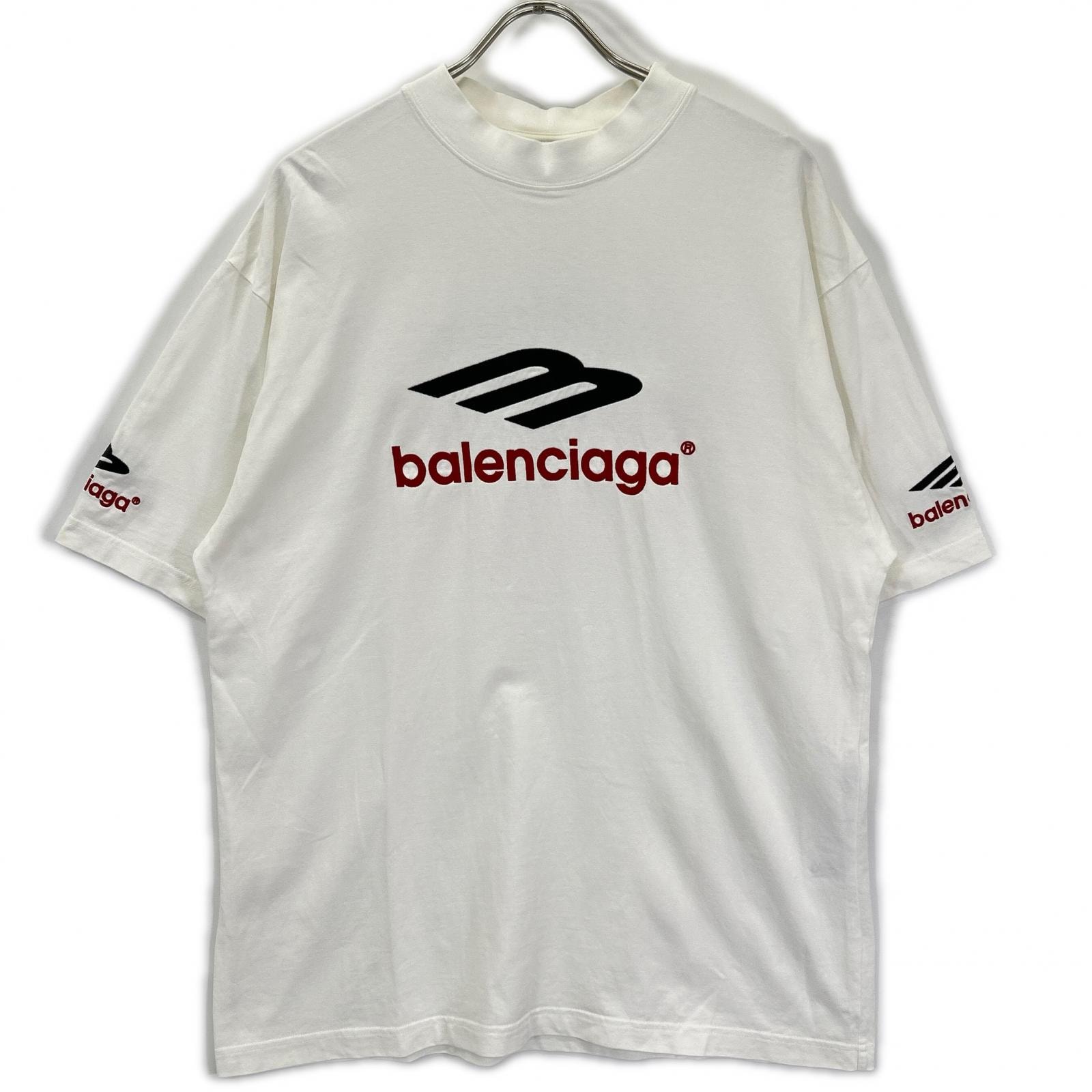 バレンシアガ 23年 764235 ホワイト 3B Sports icon Tシャツ S