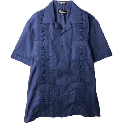 古着 OMEGA 半袖 オープンカラー メキシカンシャツ キューバシャツ ボックスシャツ メンズL相当/eaa636694