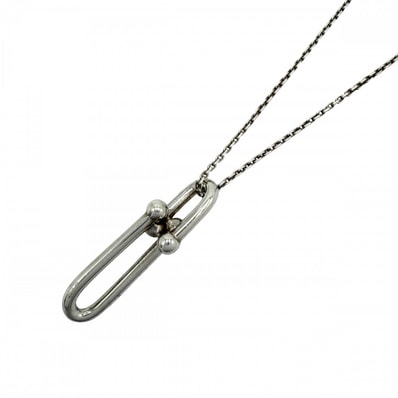 TIFFANY&Co. ティファニー ネックレス ハードウェア 細長リンク ペンダント ジュエリー アクセサリー メンズ レディース シルバー925 ユニセックス 約8.3g【中古品】