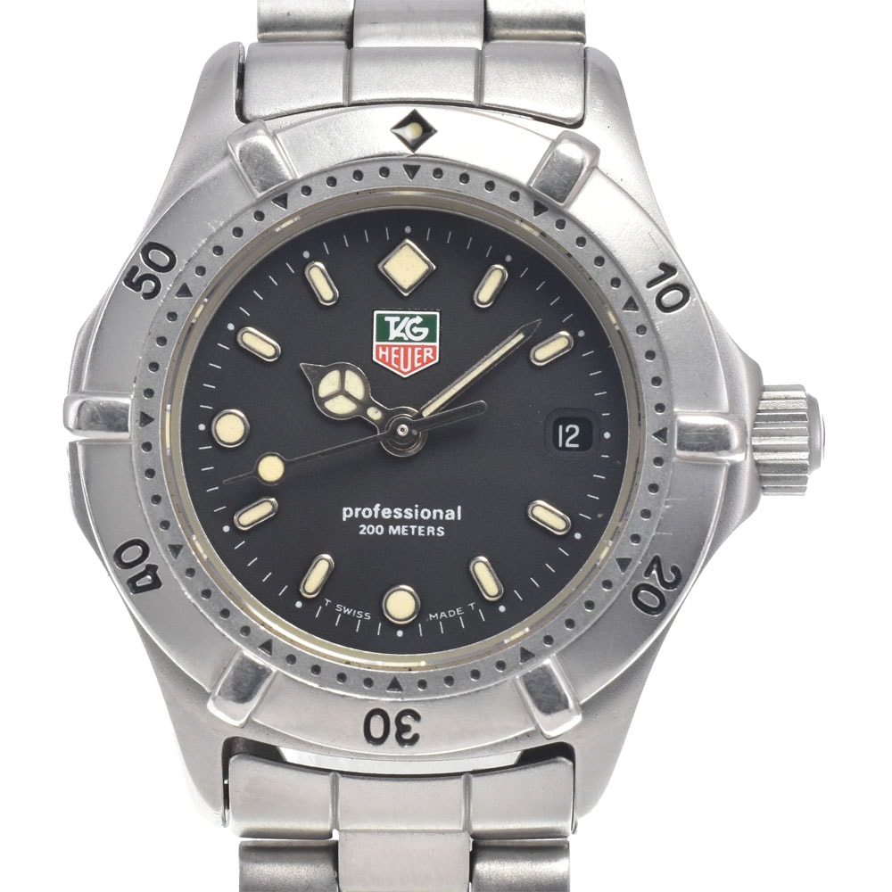 タグホイヤー TAG HEUER WE1410-R プロフェッショナル デイト ブラック クォーツ レディース 良品 腕時計 H#147928