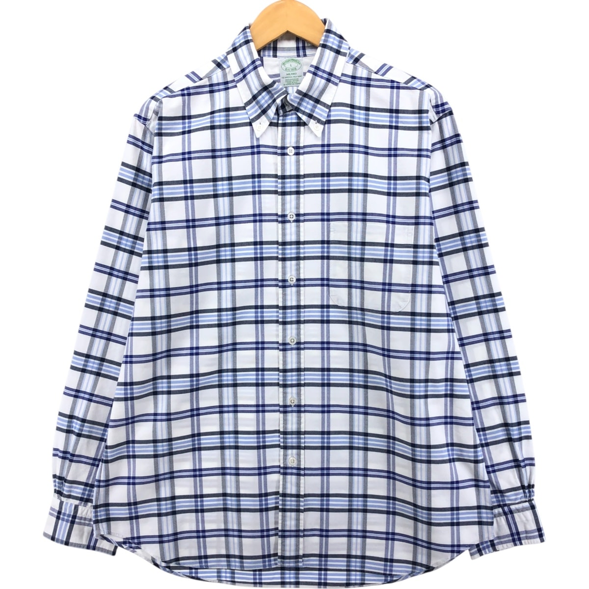 古着 ブルックスブラザーズ Brooks Brothers Est.1818 長袖 ボタンダウンチェックシャツ USA製 メンズL相当/eaa571228