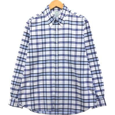 古着 ブルックスブラザーズ Brooks Brothers Est.1818 長袖 ボタンダウンチェックシャツ USA製 メンズL相当/eaa571228