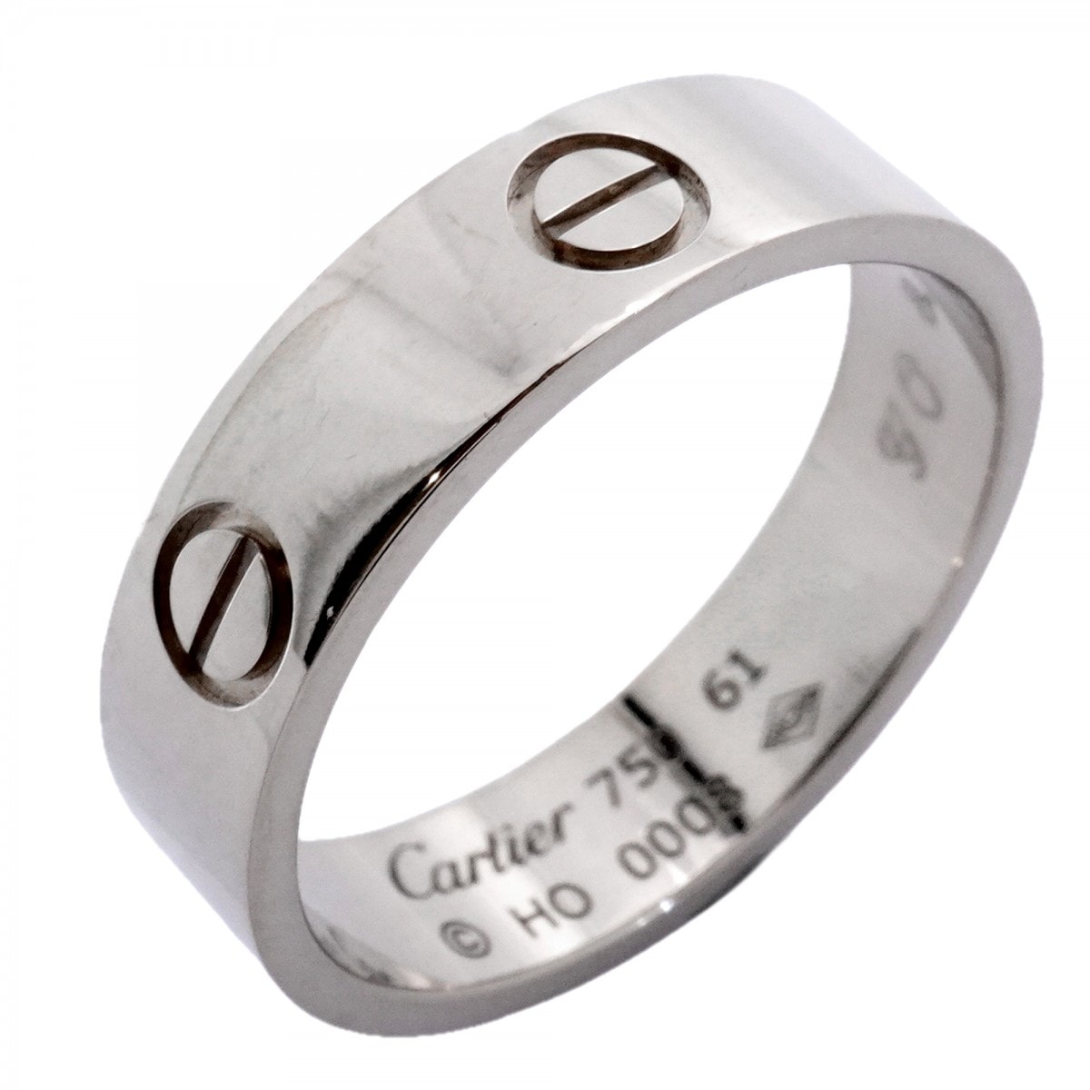 【6jdb0186】カルティエ リング ラブ K18WG ホワイトゴールド #61【中古】メンズ