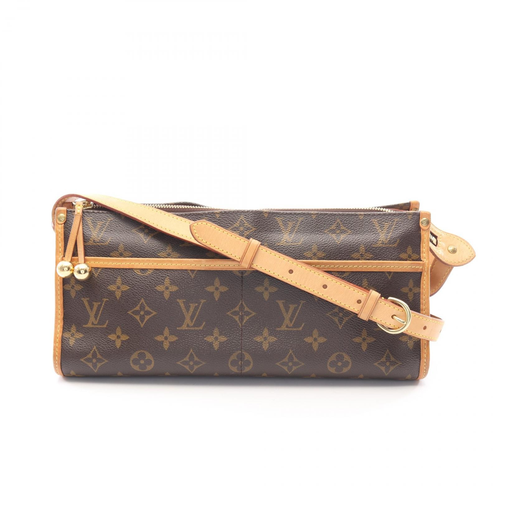 ルイ・ヴィトン LOUIS VUITTON ポパンクール ロン モノグラム ショルダーバッグ バッグ PVCコーティングキャンバス レザー レディース ブラウン系 M40008 【中古】