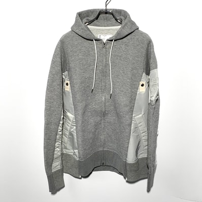 sacai Sponge Sweat MA-1 Zip Hoodie "Grey"