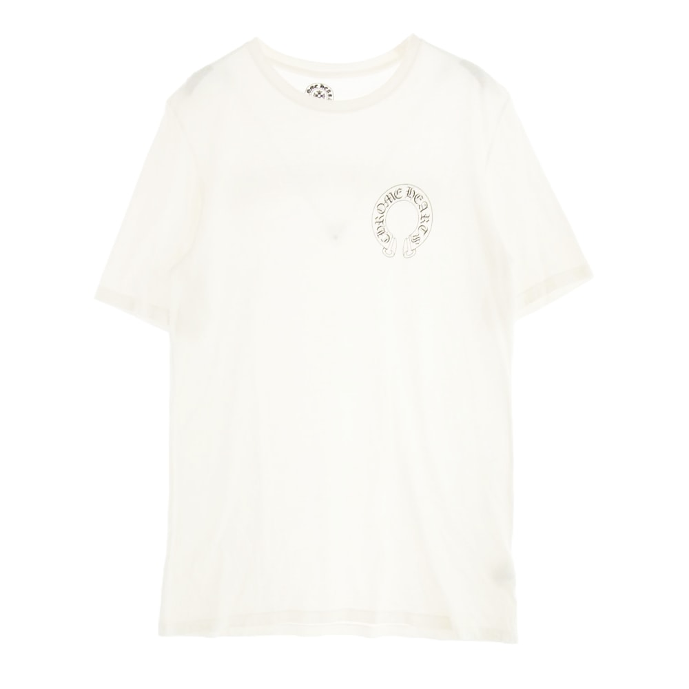 CHROME HEARTS クロムハーツ(原本無) Tシャツ CH T-SHRT ホースシュー バックスクロールラベル プリントTシャツ 半袖カットソー ホワイト系 M【中古】