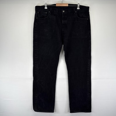 古着 リーバイス Levi's デニム パンツ 501 ボタンフライ ストレート w42×L32 ブラック系 メンズ