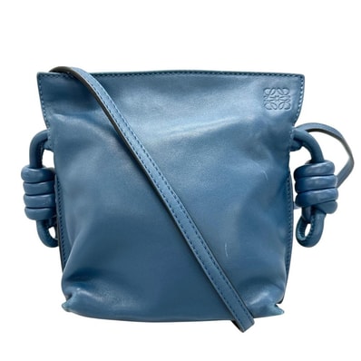 LOEWE ロエベ ショルダーバッグ フラメンコ ワンショルダー 斜め掛け 261838 カーフ ブルー 青 レディース【中古品】