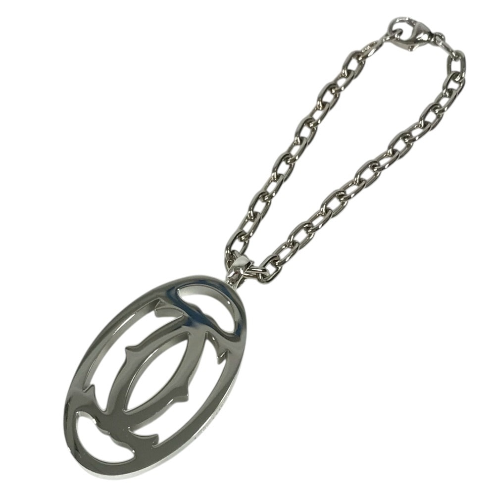 カルティエ CARTIER 2Cデコール チャーム ロゴ T1220148  チャーム キーホルダー ネックレス チョーカー チェーンネックレス アクセサリー ペンダントトップ メタル シルバー 美品