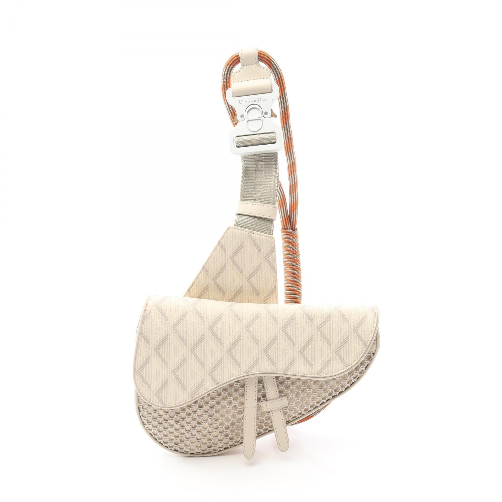 ディオール Dior ノーティック サドル CDダイヤモンド ウエストバッグ ボディバッグ バッグ PVCコーティングキャンバス メンズ アイボリー系 【中古】