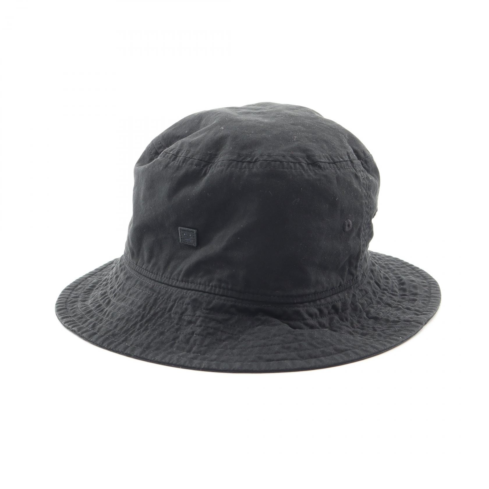 アクネストゥディオズ ACNE STUDIOS ラージフェイスロゴ バケット ハット 帽子 コットン レディース ブラック系 【中古】