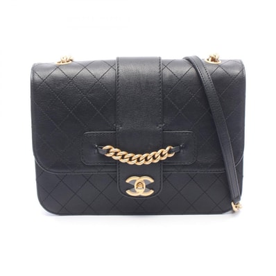 シャネル CHANEL マトラッセ ショルダーバッグ バッグ レザー レディース ブラック系 【中古】
