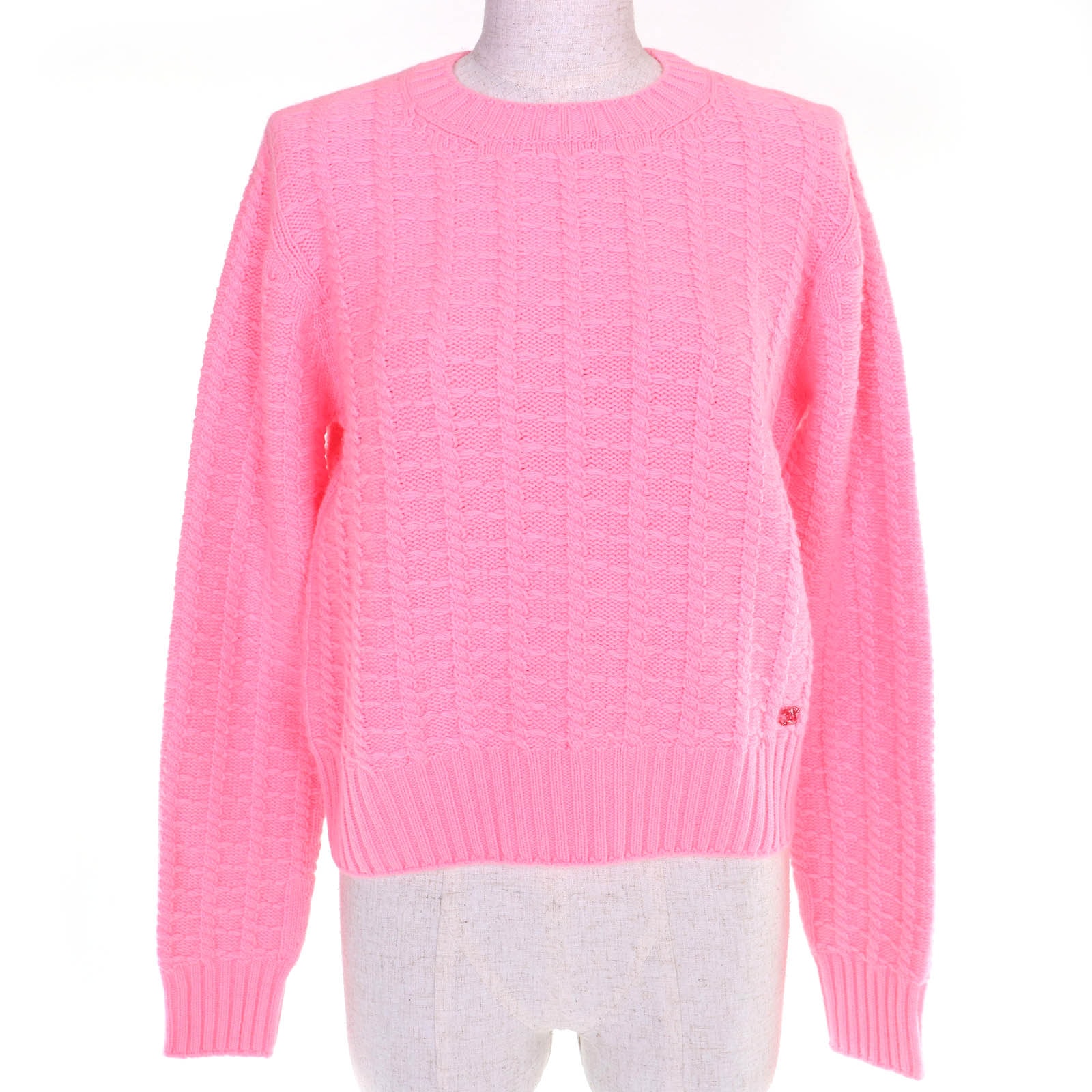 極美品 シャネル ココマーク 長袖 ニット セーター ピンク レディース 38