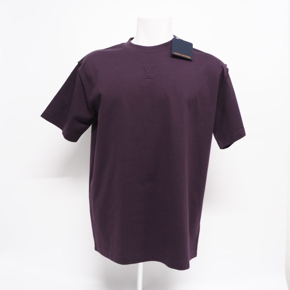 未使用 LOUIS VUITTON ルイ・ヴィトン コットン エンボスLVTシャツ M RM232Q 半袖シャツ パープル コットン メンズ