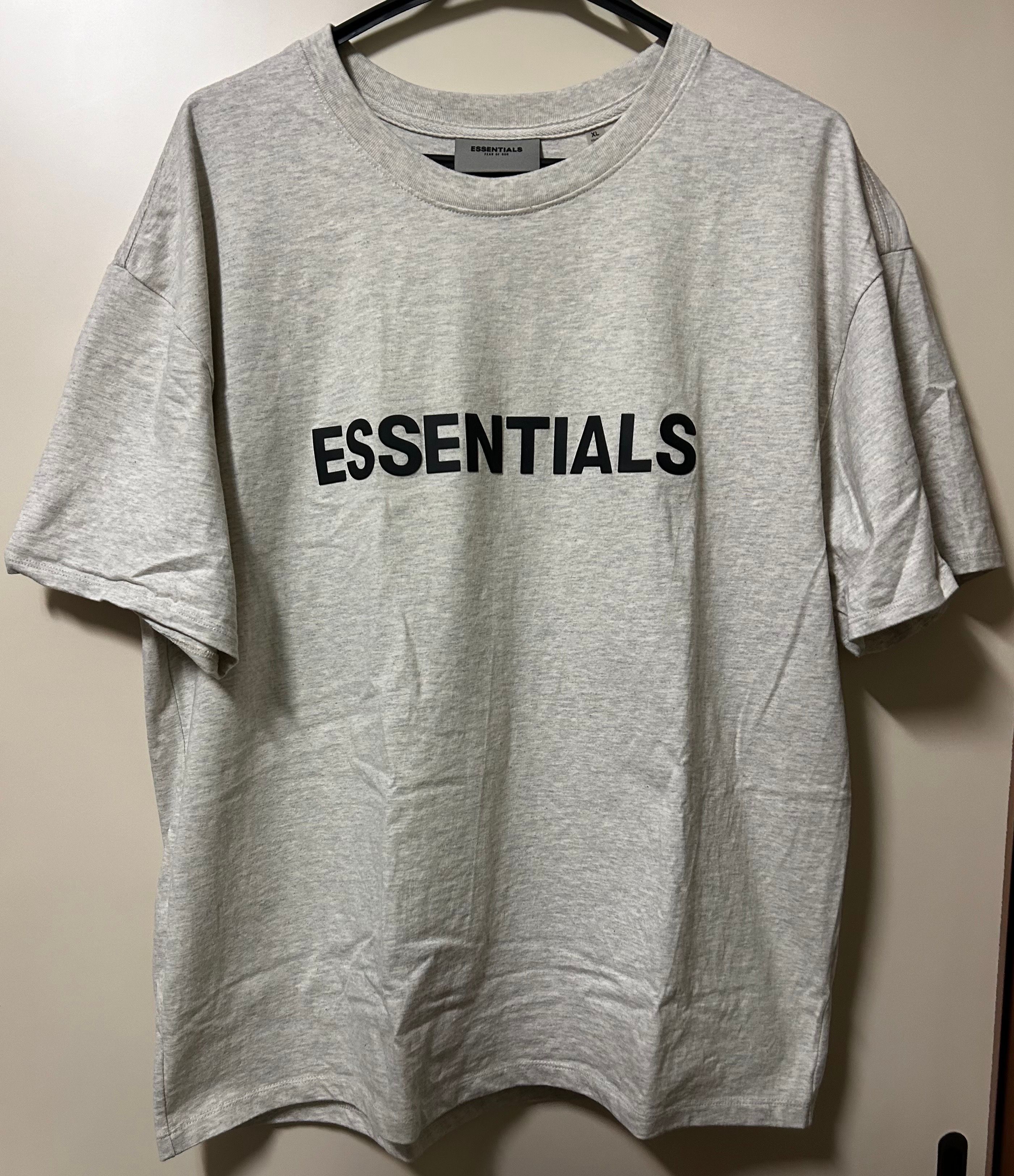 FEAR OF GOD ESSENTIALS 3D Silicon Applique Boxy T-Shirt "Oatmeal Heather"
