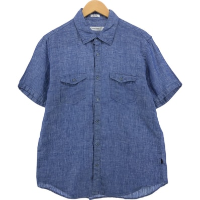 古着 00年代~ カルバンクライン Calvin klein 半袖 リネンシャツ メンズM相当/eaa563514