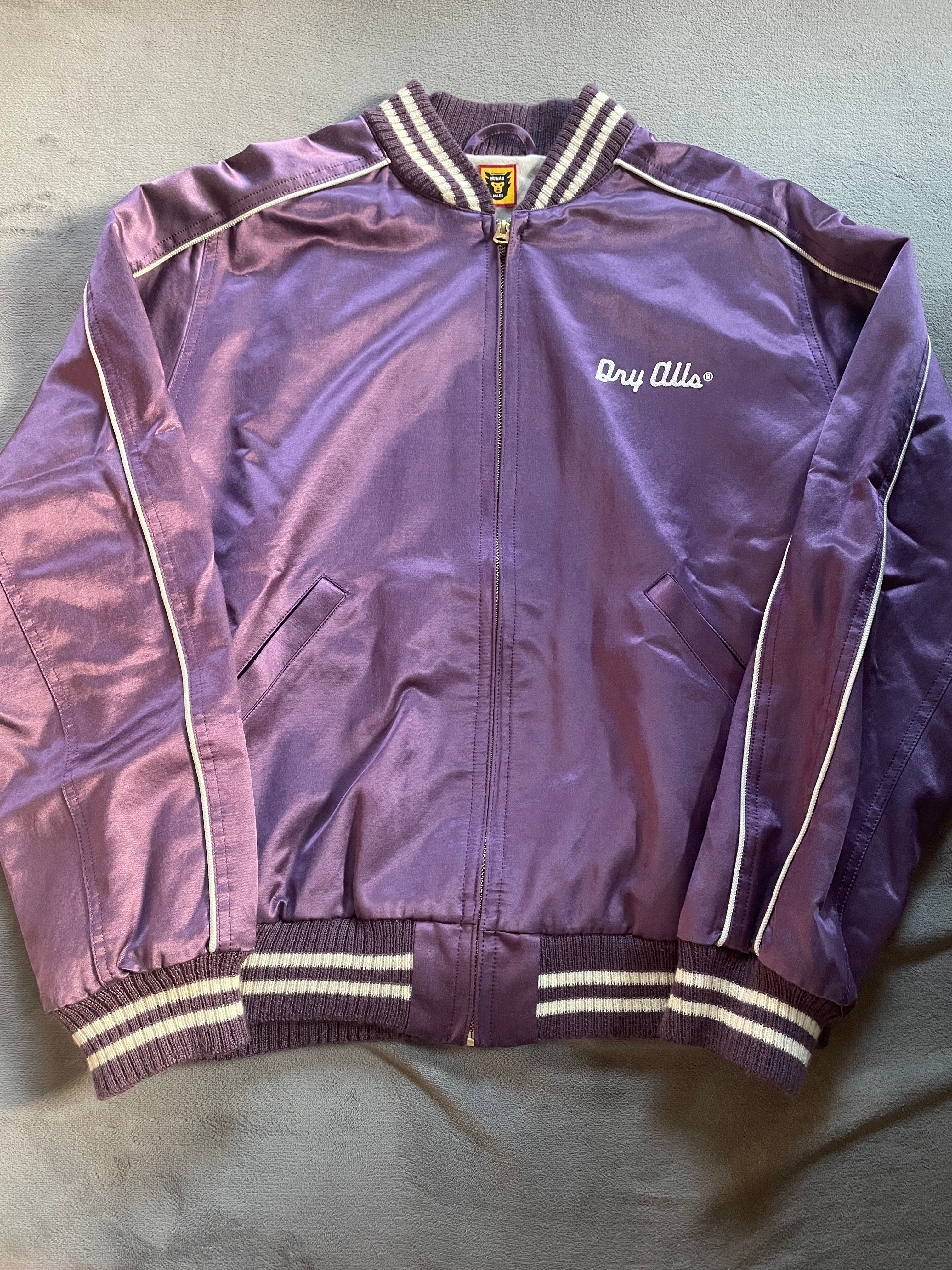 HUMAN MADE VARSITY SATIN JACKET "Purple"