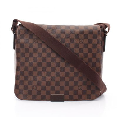 ルイ・ヴィトン LOUIS VUITTON ディストリクトMM ダミエエベヌ ショルダーバッグ バッグ PVCコーティングキャンバス レザー メンズ レディース ブラウン系 N41212 【中古】