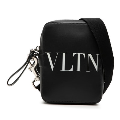 ヴァレンチノ ガラヴァーニ VLTN 斜め掛け ショルダーバッグ ブラック レザー レディース Valentino 【中古】