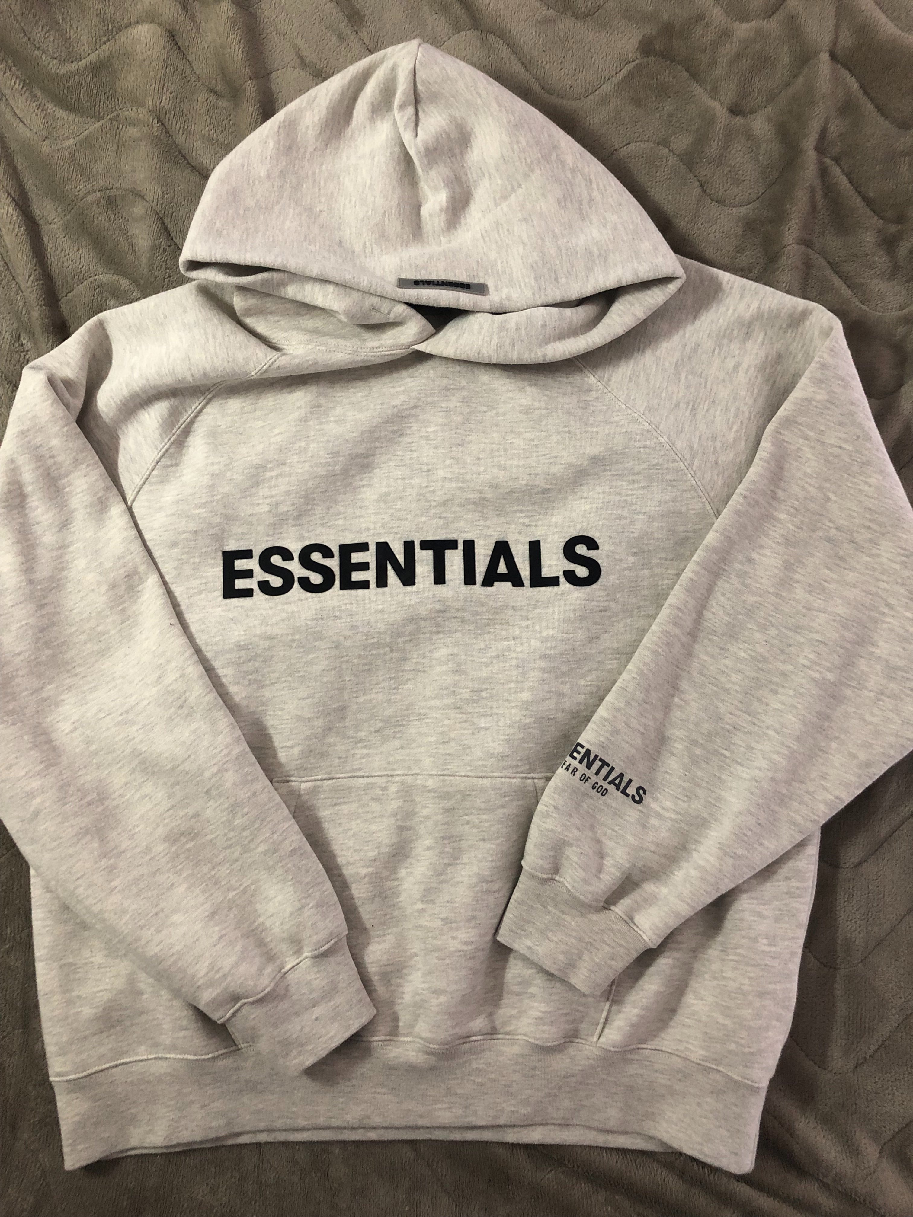 FEAR OF GOD ESSENTIALS 3D Silicon Applique Pullover Hoodie "Oatmeal"
