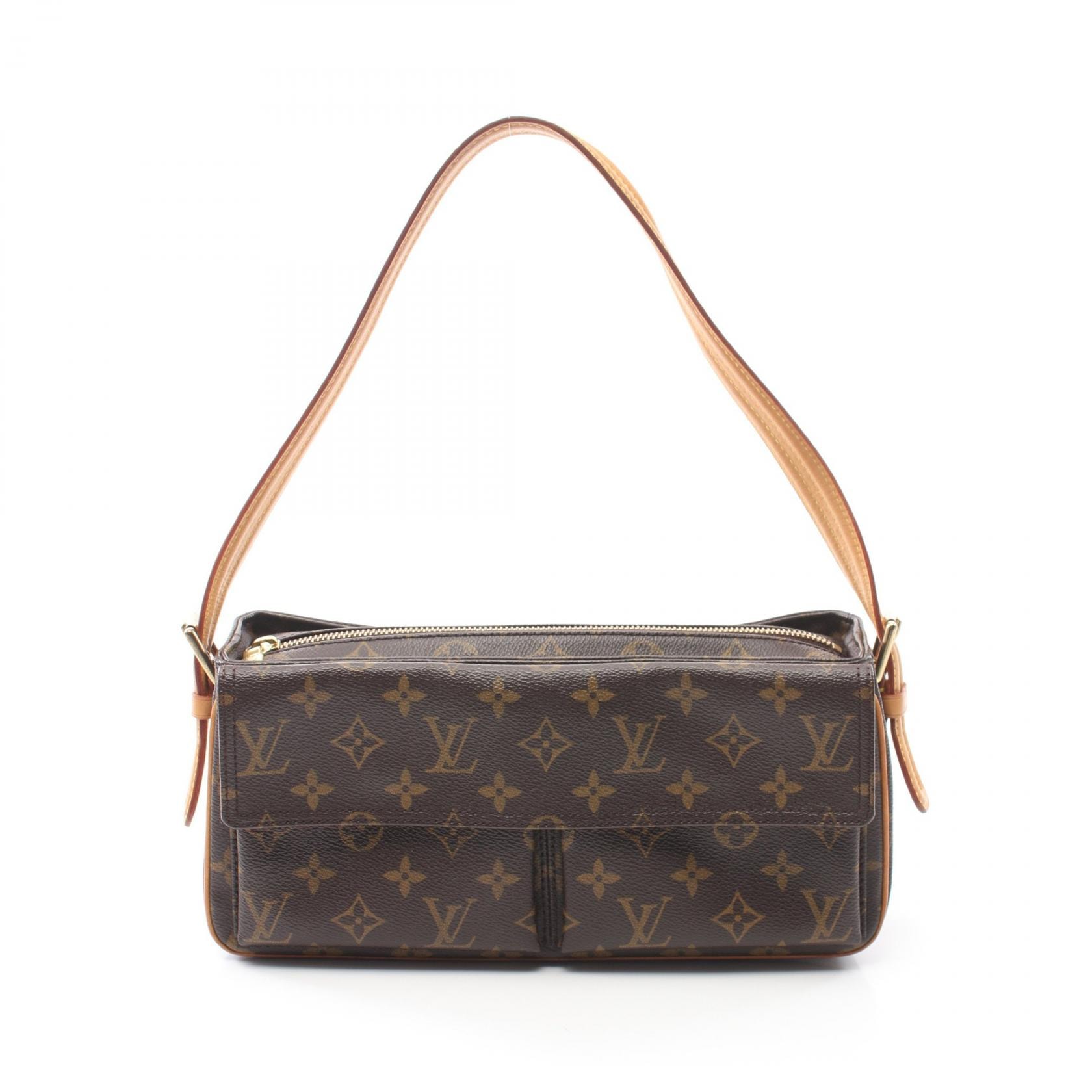ルイ・ヴィトン LOUIS VUITTON ヴィバシテMM ショルダーバッグ バッグ PVCコーティングキャンバス レザー モノグラム レディース ブラウン系 M51164 【中古】