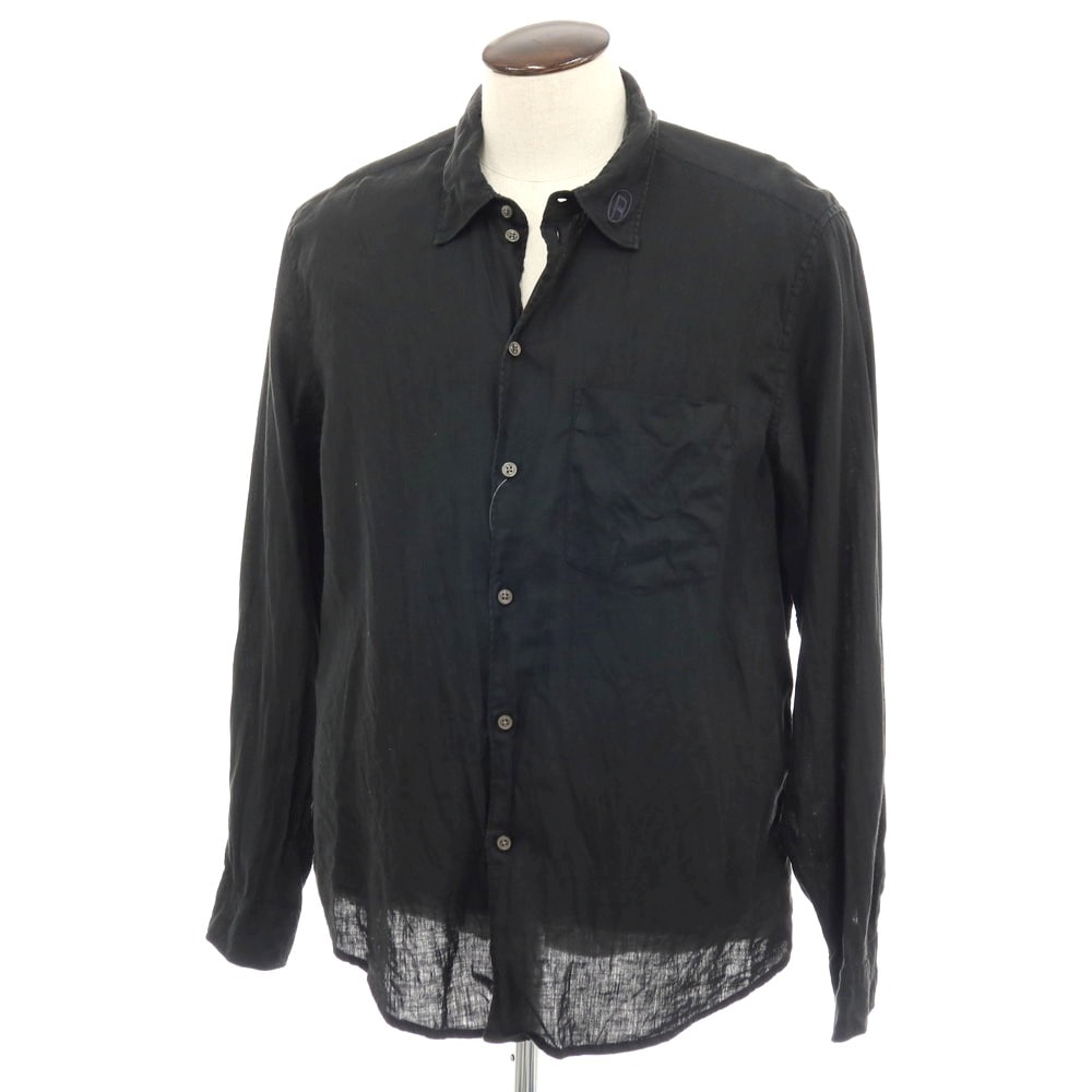 【中古】ディーゼル DIESEL リネン カジュアルシャツ ブラック【サイズ50】【メンズ】