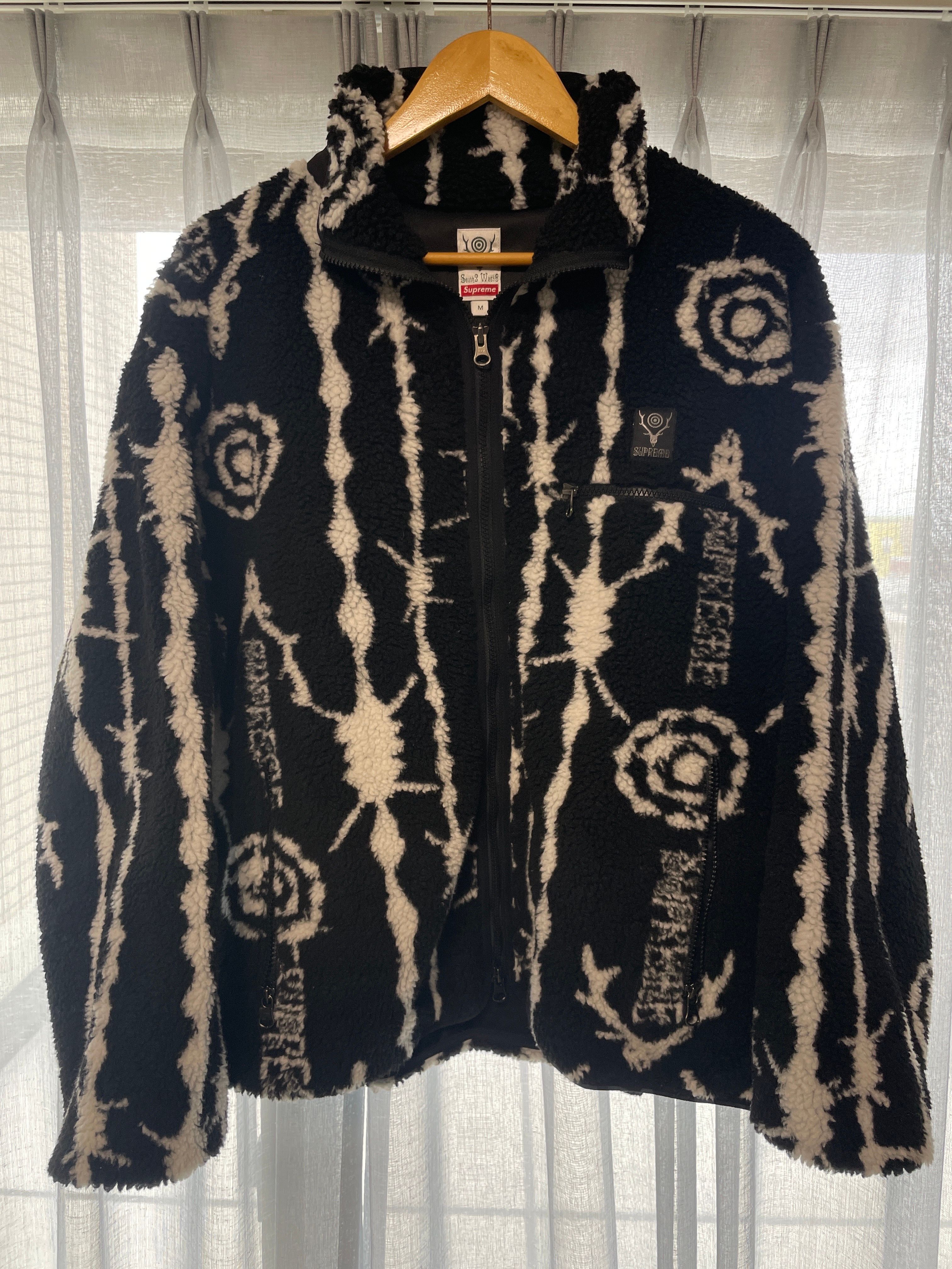 Supreme / SOUTH2 WEST8 Fleece Jacket "Black/White"