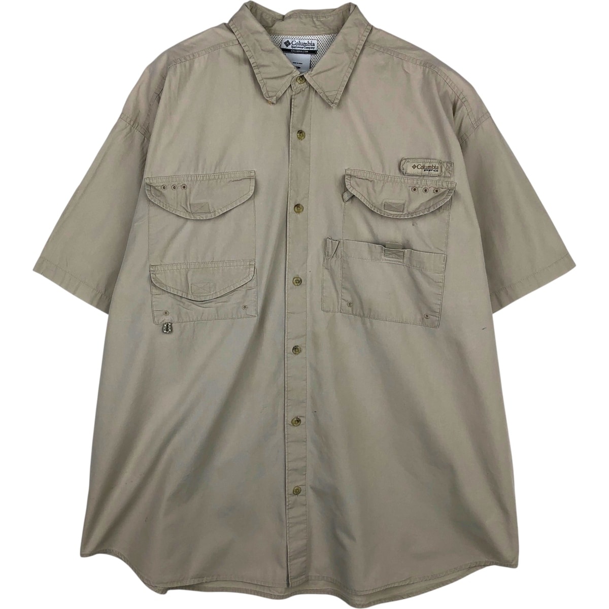 古着 コロンビア Columbia PFG 隠しボタンダウン 半袖 フィッシングシャツ メンズXL相当/eaa634627