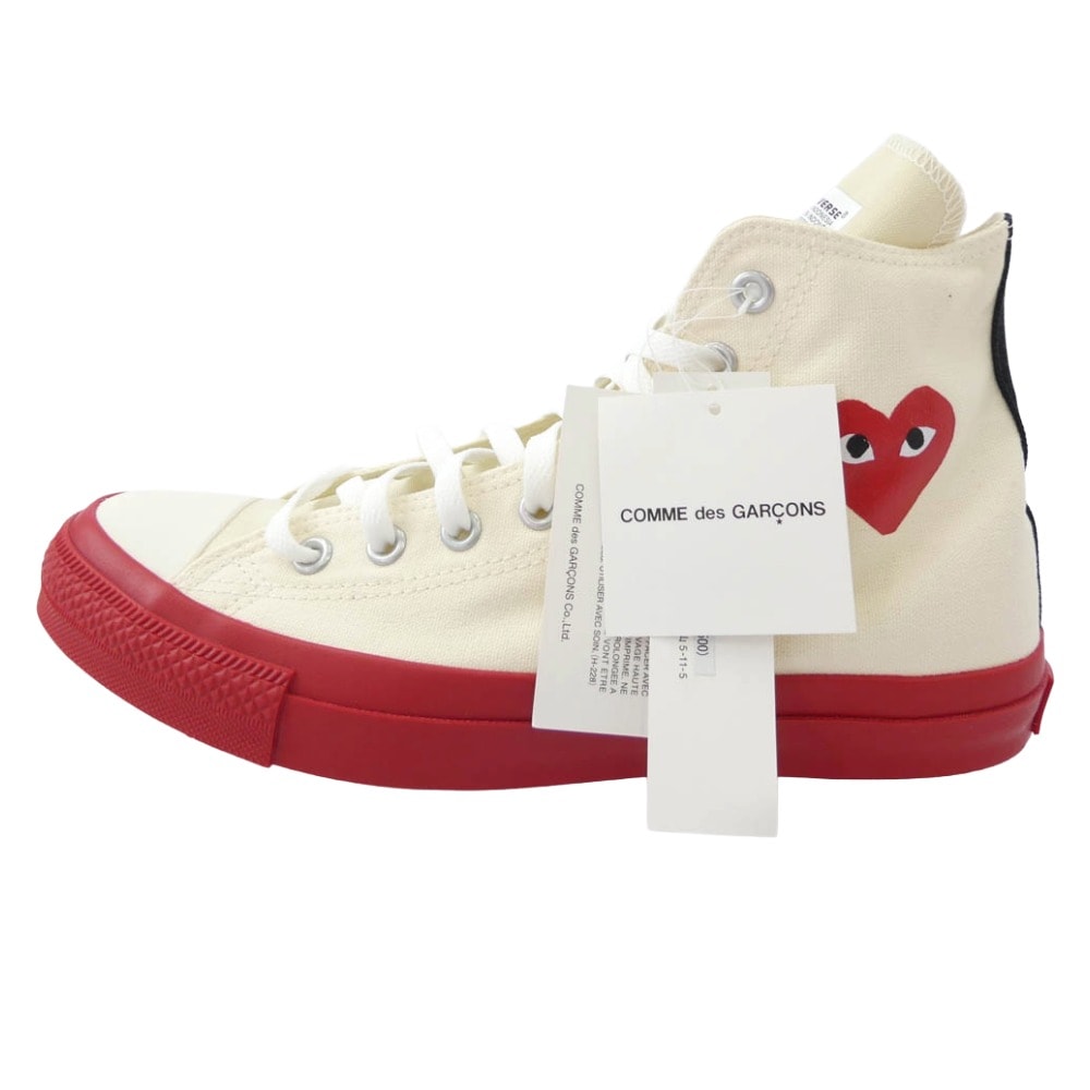 PLAY COMME des GARCONS プレイコムデギャルソン スニーカー 1CL704 × Converse コンバース Chuck Taylor Hi Black チャックテイラー ハイカットスニーカー ホワイト 27cm【新古品】【未使用】【中古】