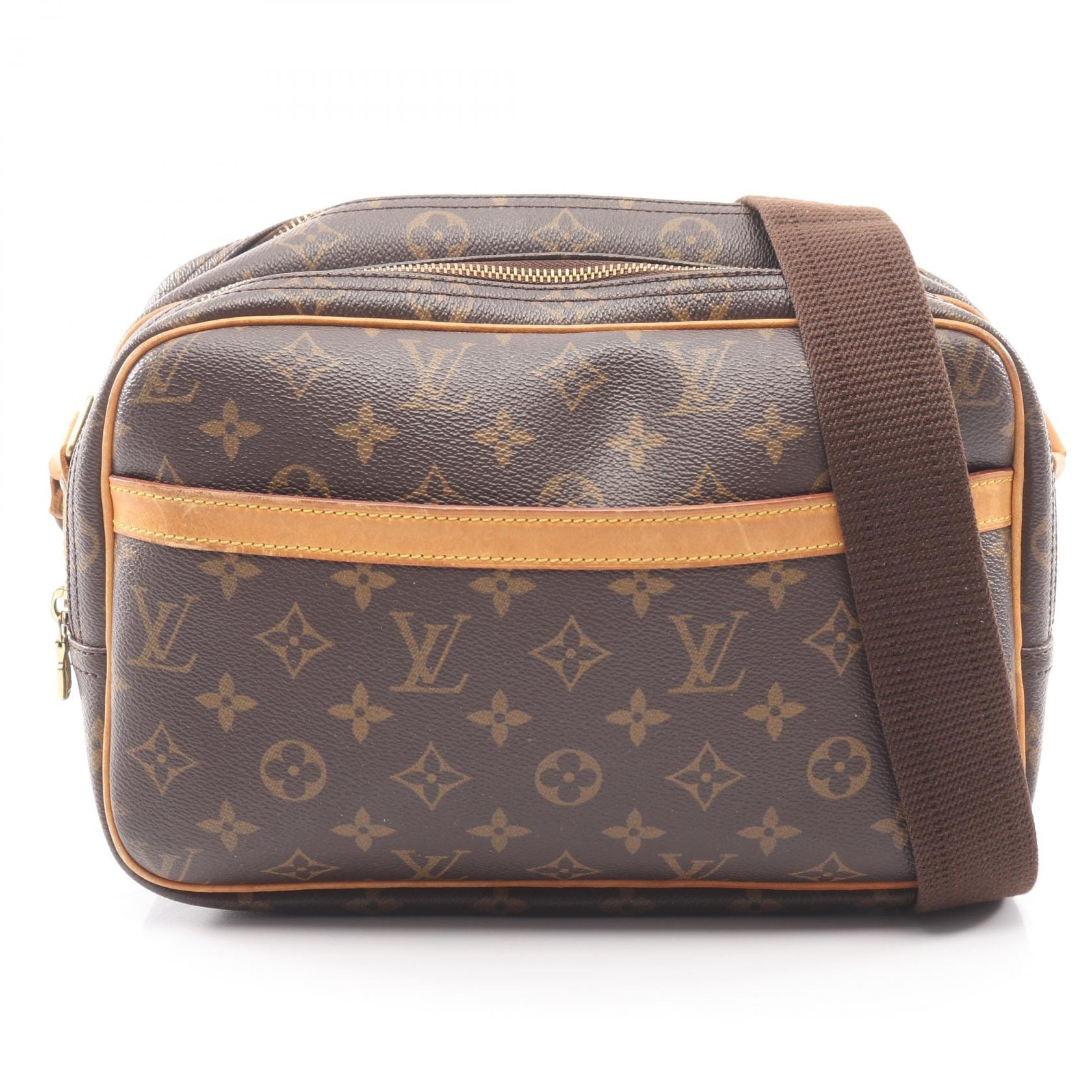 ルイ・ヴィトン LOUIS VUITTON リポーターPM ショルダーバッグ バッグ PVCコーティングキャンバス レザー モノグラム レディース ブラウン系 M45254 【中古】