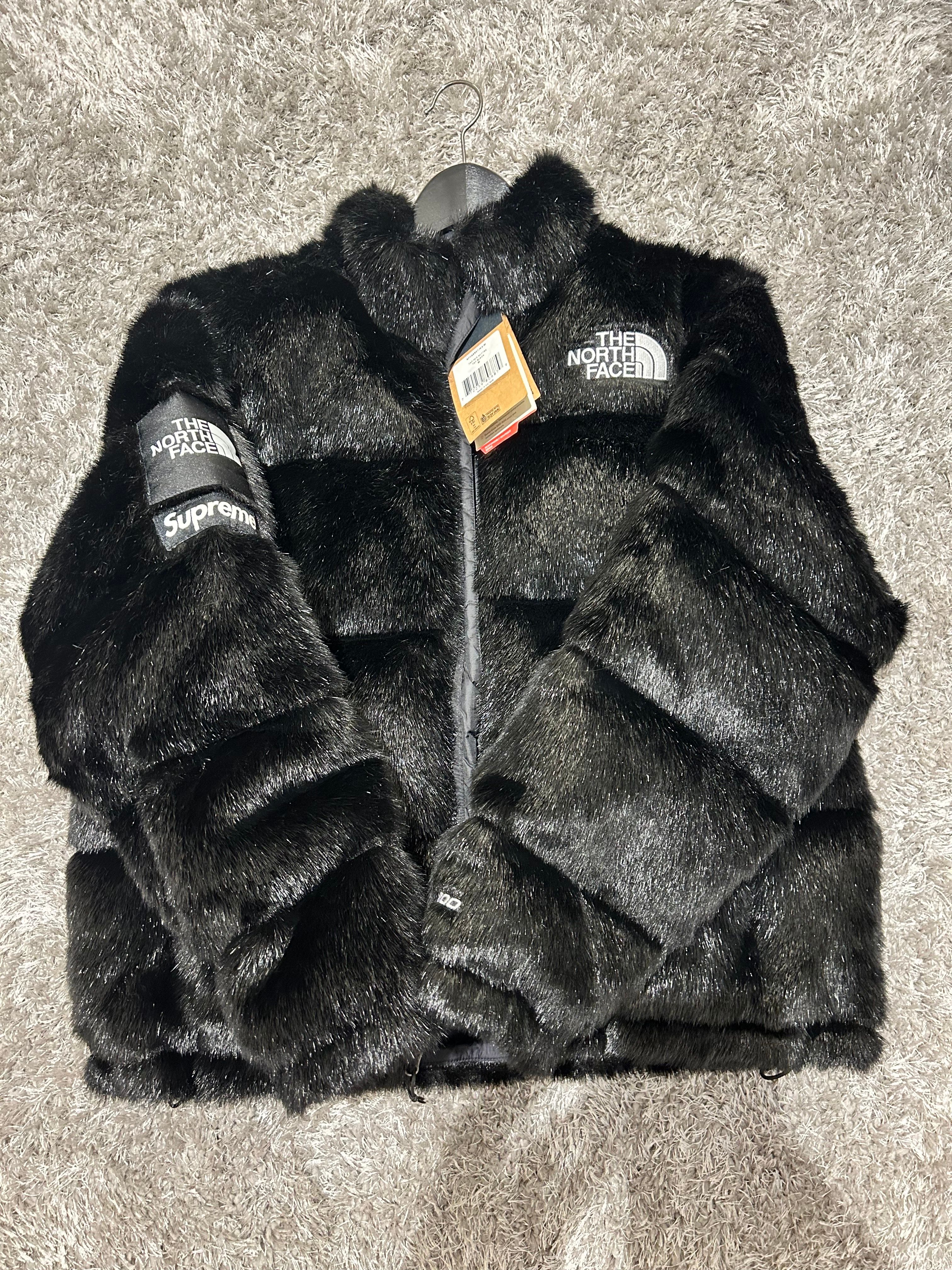 Supreme x The North Face Faux Fur Nuptse Jacket "Black"