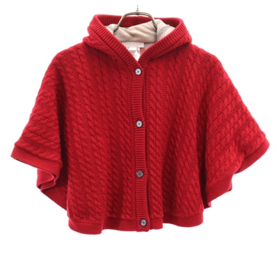 美品 BURBERRY CHILDREN バーバリー チルドレン ニット ポンチョ 18M-3Y レッド